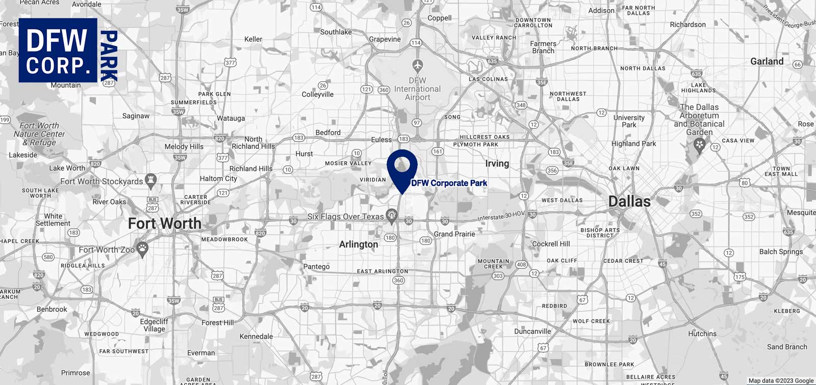 location map for DFW Corporate Park